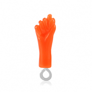 Resin Anh&auml;nger "Mano Fico" Neon orange-silver