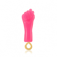 Resin Anh&auml;nger "Mano Fico" Neon pink-gold