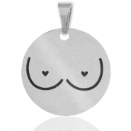 Stainless Steel - Rostfrei Stahl Anhänger Brüste Silber