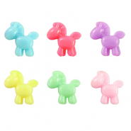 Acryl-Look-Perlen Pferd Multicolour pastel