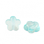 Acryl Perlen Blume Ocean blue transparent