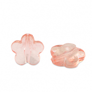 Acryl Perlen Blume Salmon pink transparent