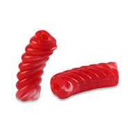 Tube Acrylperlen Twisted Transparent red