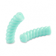 Tube Acrylperlen Twisted Soft turquoise blue