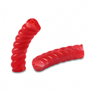 Tube Acrylperlen Twisted Transparent red