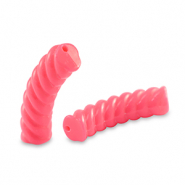 Tube Acrylperlen Twisted Neon coral red