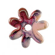 DQ Griechische Keramik Perlen Blume Rose-black