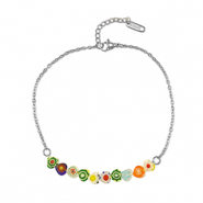Armb&auml;nder aus Stainless Steel - Rostfreiem Stahl Millefiori Silver-multicolour