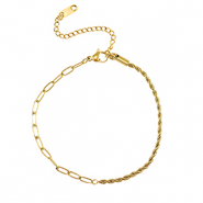 Armbänder aus Stainless Steel - Rostfreiem Stahl Twisted & Straight Gold