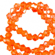 Glas Top Facett Perlen Bicone 3mm Vibrant orange