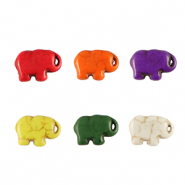 Naturstein Perlen Howlit Elefant Multicolour