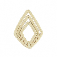 Rattan Anhänger Rhombus Natural white