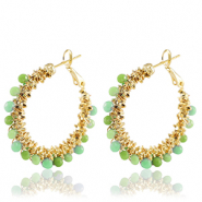 Ohrringe aus Stainless Steel - Rostfreiem Stahl Facett Green-gold