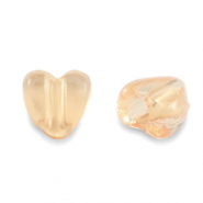 Acryl Perlen Herz Transparent copper brown