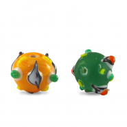 Handbemalt Glasperlen Dots Multicolour