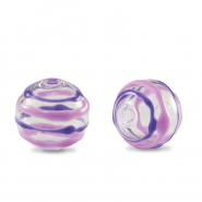 Handbemalt Glasperlen 14mm Transparent-lilac puple