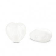 Naturstein Perlen Milchquarz Herz White crystal