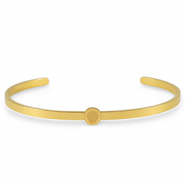 Geburtssteine Bangle Armband mit Fassung f&uuml;r SS16 Flatback aus Stainless Steel Gold