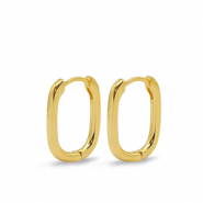 Metall Zubeh&ouml;r DQ Ohrringe Creolen Oval Gold (Nickelfrei)