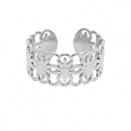 Ringe aus Stainless Steel - Rostfreiem Stahl Blume Silber