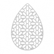 Stainless Steel - Rostfrei Stahl Anh&auml;nger Bohemian Tropfen Silver