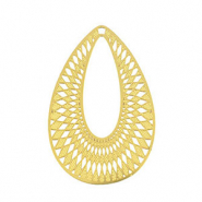 Stainless Steel - Rostfrei Stahl Anh&auml;nger Bohemian Tropfen Gold