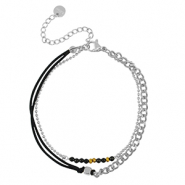 Armb&auml;nder aus Stainless Steel - Rostfreiem Stahl duo Layer Silver-black