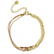 Armb&auml;nder aus Stainless Steel - Rostfreiem Stahl duo Layer Gold-brown