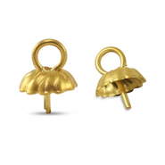 Stainless Steel - Rostfreiem Stahl Schmuckzubeh&ouml;r Endkappen f&uuml;r Perlen Gold