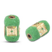 Bohemian-Perlen Gr&uuml;n-gold