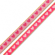 Schmuckband mit Text Herzen Fuchsia-light pink