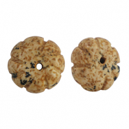 Naturstein Perlen Quarzit Blume Brown