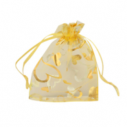 Schmuckbeutel Organza 7x9cm Herz Yellow-gold
