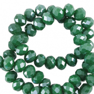 Top Glas Facett Perlen 3x2mm rondellen Shamrock green-pearl shine coating