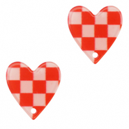 Resin Anhänger Herz Red-pink