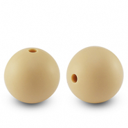 Silikonperlen 15mm runden Sand brown