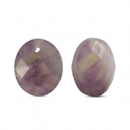 Naturstein Anh&auml;nger Amethyst Oval Purple-yellow