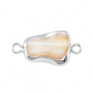 S&uuml;sswasserperlen Zwischenst&uuml;ck asymmetric Silver-taupe