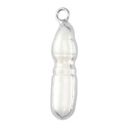 S&uuml;sswasserperlen Anh&auml;nger Tooth Silver-Natural white