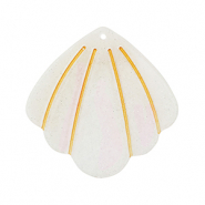 Resin Anhänger Muschel Off white