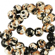 Perlen Keramik 8mm Black-creme