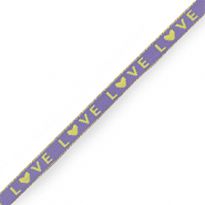Schmuckband mit Text "love" Lavender purple