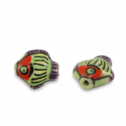 Keramik Perlen Fisch Yellow-green red
