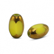 Glasperlen oval Facett Yellow-gold