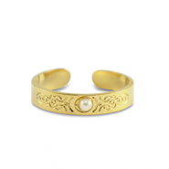 Ringe aus Stainless Steel - Rostfreiem Stahl Perlen Gold