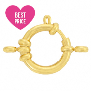 Stainless Steel - Rostfreiem Stahl Schmuckzubeh&ouml;r Rettungsring Verschluss 14mm mit &Ouml;sen Gold