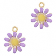 Basic Quality Metall Anhänger Blume Gold purple