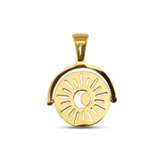 Stainless Steel - Rostfrei Stahl Anh&auml;nger Drehen Sonne Gold