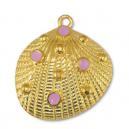 Metall Anhänger DQ Muschel Light Pink-Gold (Nickelfrei)