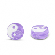 Buchstaben Perlen aus Acryl Yin & Yang Purple-white